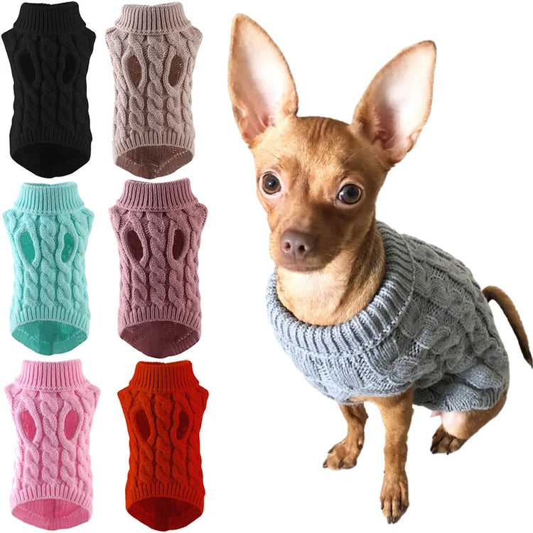 Winter Warm Turtleneck Sweaters for Small to Medium Dogs and Cats - Soft Vest Jackets for Chihuahuas and Yorkies